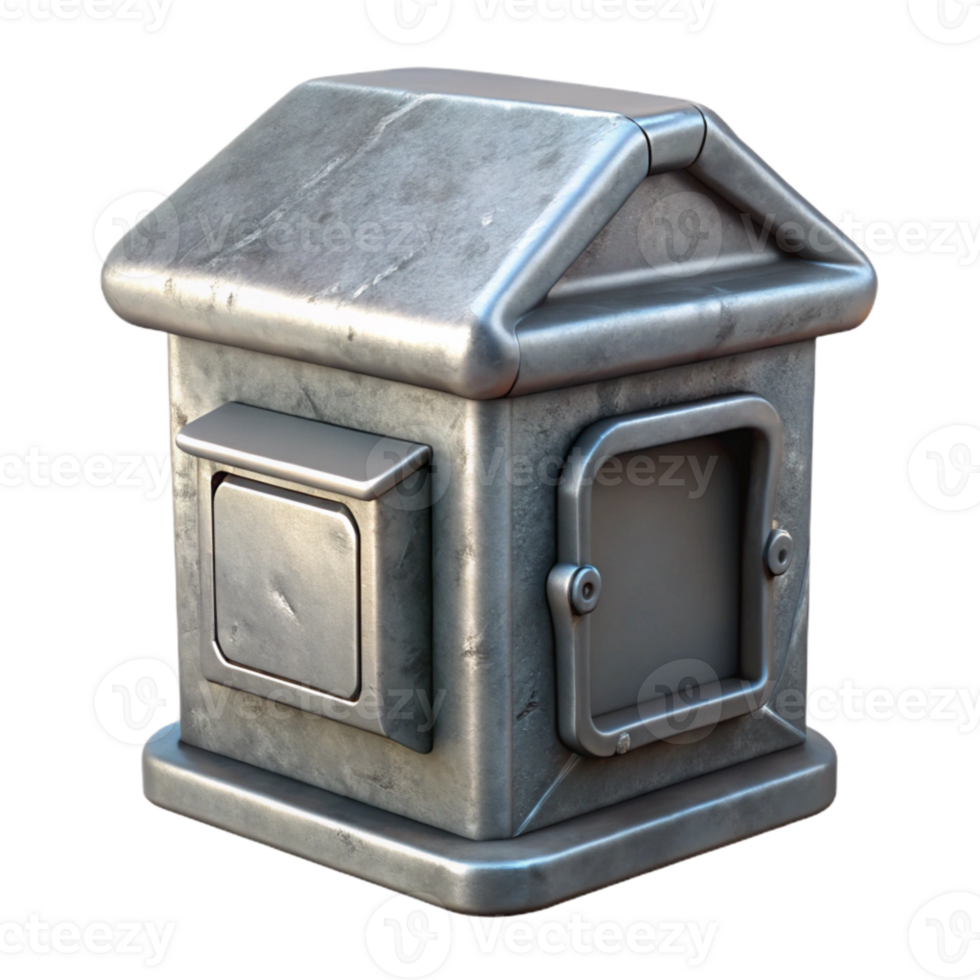 magnificent contemporary Newspaper Box Metal Grey Isolated Cutout high resolution png