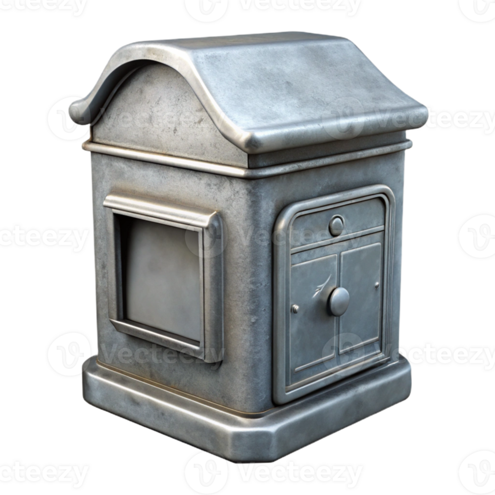 magnificent minimalist Newspaper Box Metal Grey Isolated Cutout exclusive png