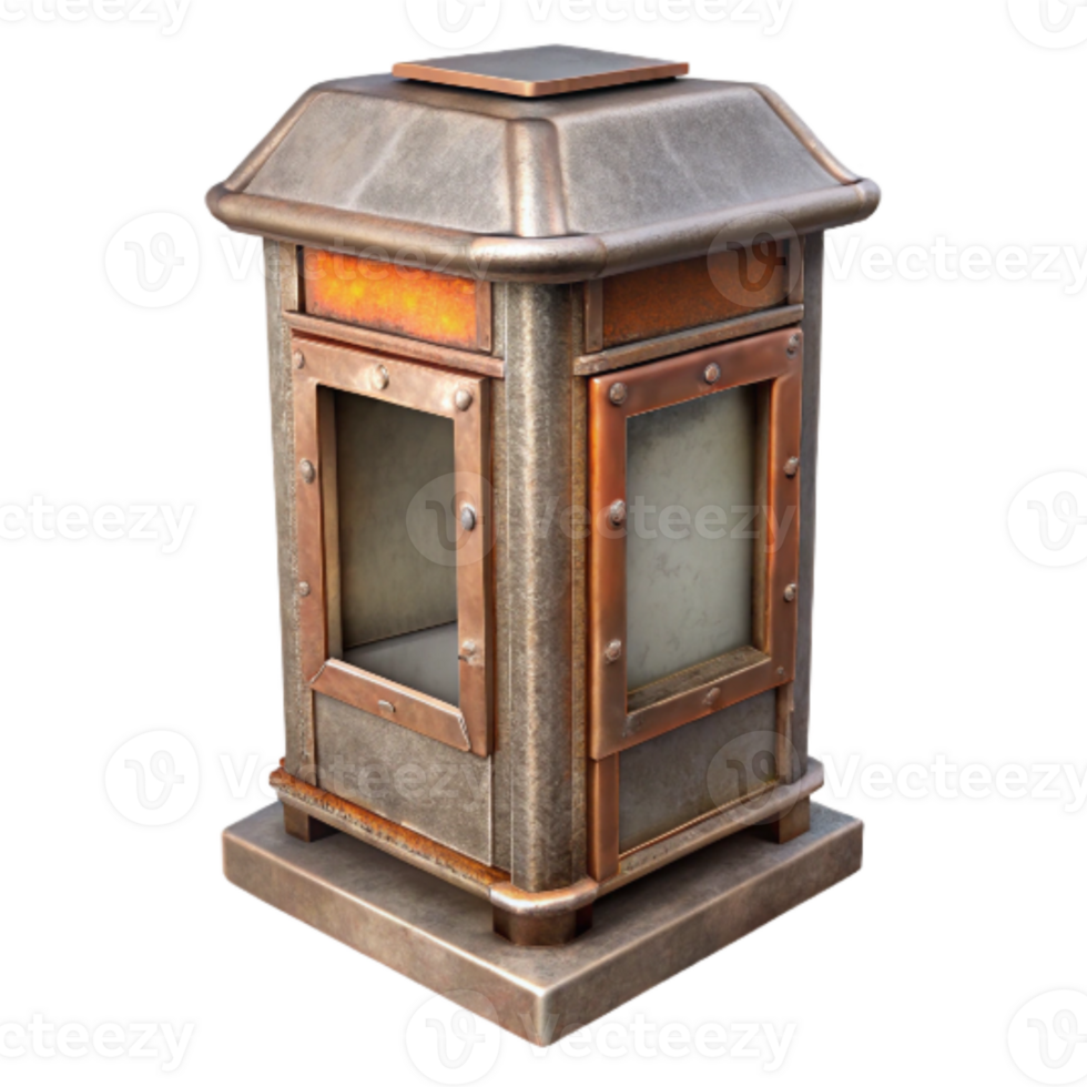vibrant contemporary Newspaper Box Metal Structure Isolated Background high resolution png