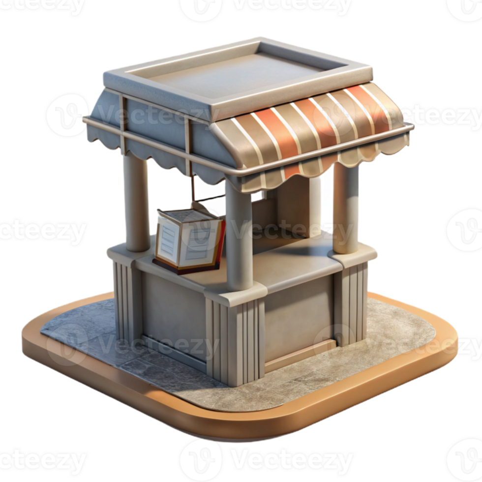 extraordinary modern Newspaper Stand Empty Sidewalk Isolated high resolution png