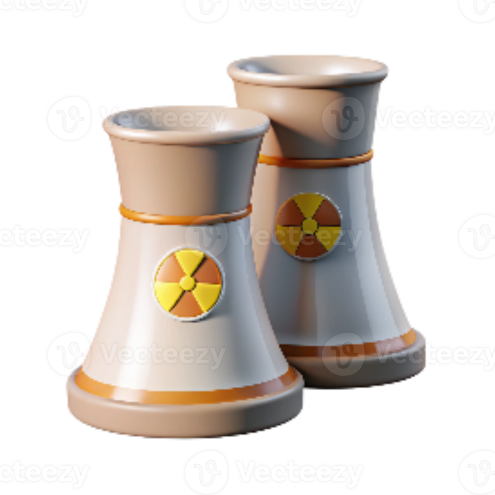 beautiful artistic Nuclear Power Plant Cooling Towers Transparent Background authentic png