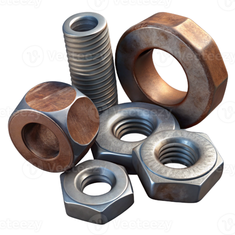 beautiful artistic Nuts and Bolts Assorted Cutout Element genuine png