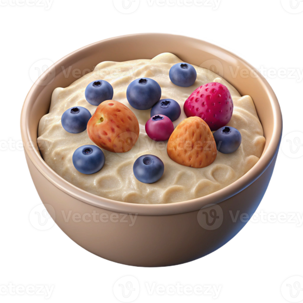 extraordinary creative Oatmeal with Berries Transparent Background png