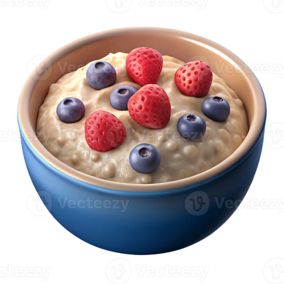 wonderful modern Oatmeal with Berries Transparent Background original png