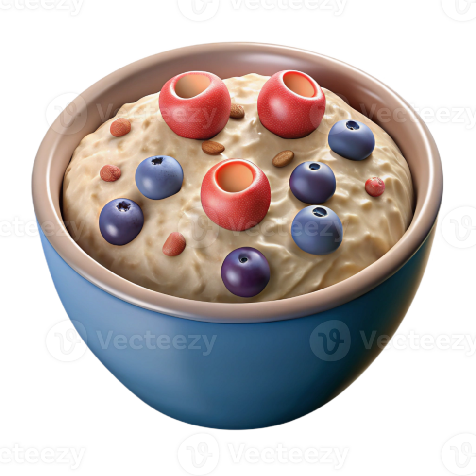 dramatic minimalist Oatmeal with Berries Transparent Background original png