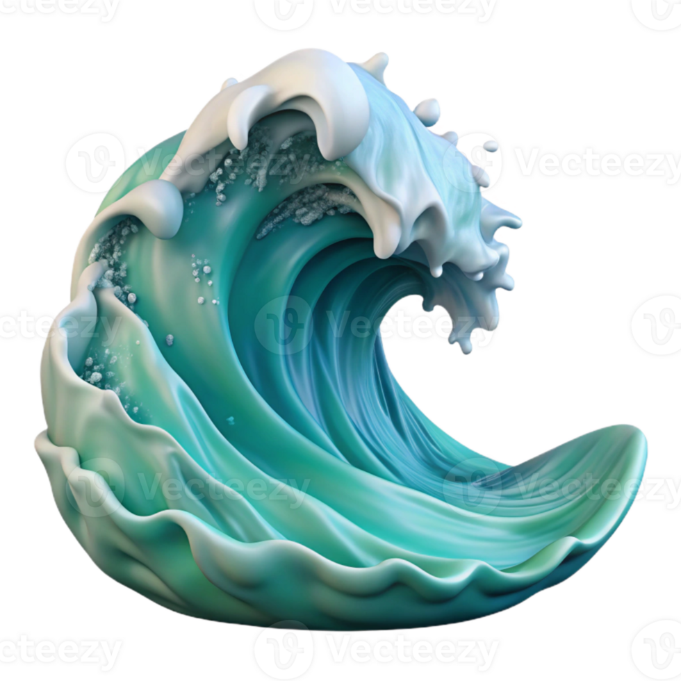 serene abstract Ocean Wave Crashing on Shore Transparent Background premium png