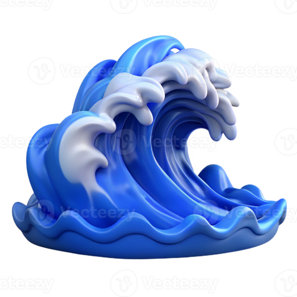stunning vintage Ocean Waves Blue Crashing Isolated high resolution png