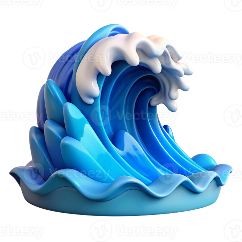 elegant traditional Ocean Waves Blue Water Crashing Surf Cutout professional png