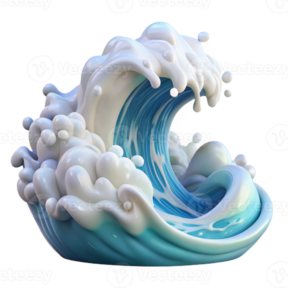 magnificent abstract Ocean Waves Crashing Dramatic Splash White Foam Transparent Background exclusive png