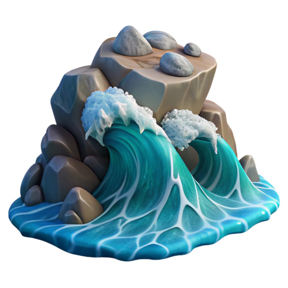 magnificent rustic Ocean Waves Crashing on Shore Transparent Background png