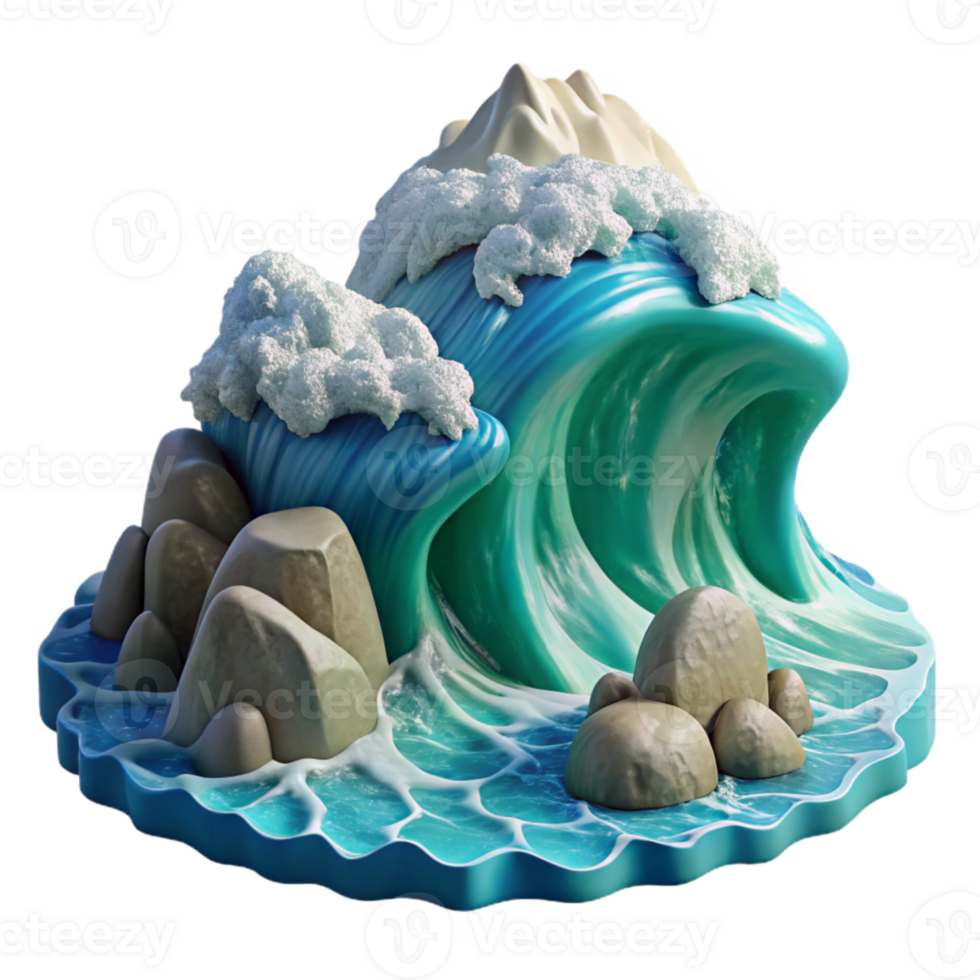 serene modern Ocean Waves Crashing on Shore Transparent Background exclusive png