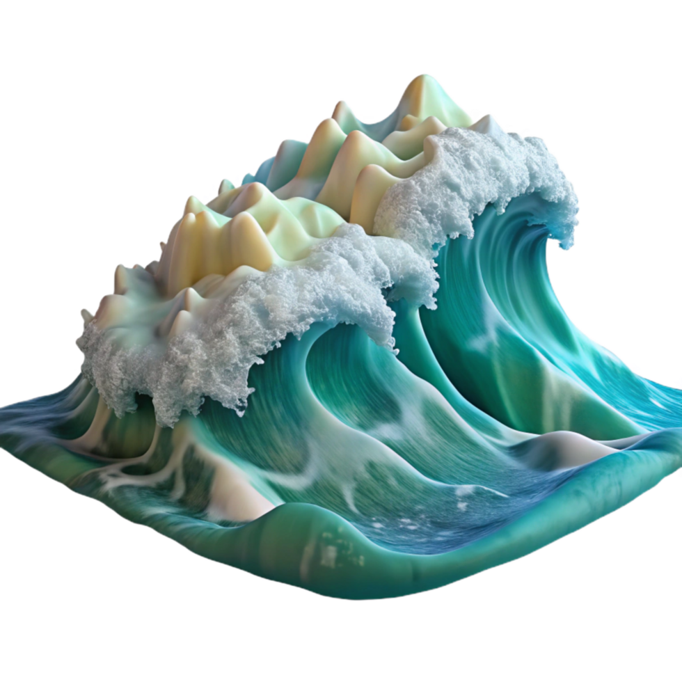impressive vintage Ocean Waves Crashing on Shore Transparent Background detailed png