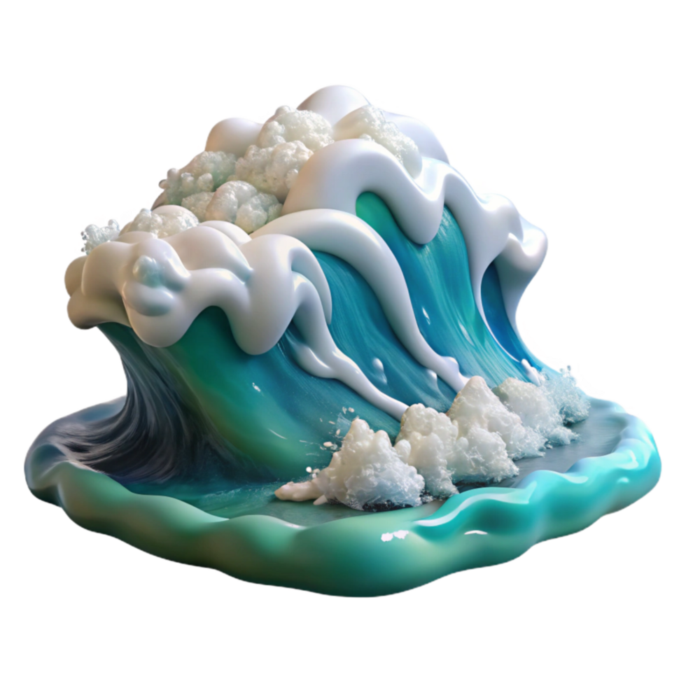 dramatic contemporary Ocean Waves Crashing on Shore Transparent Background original png