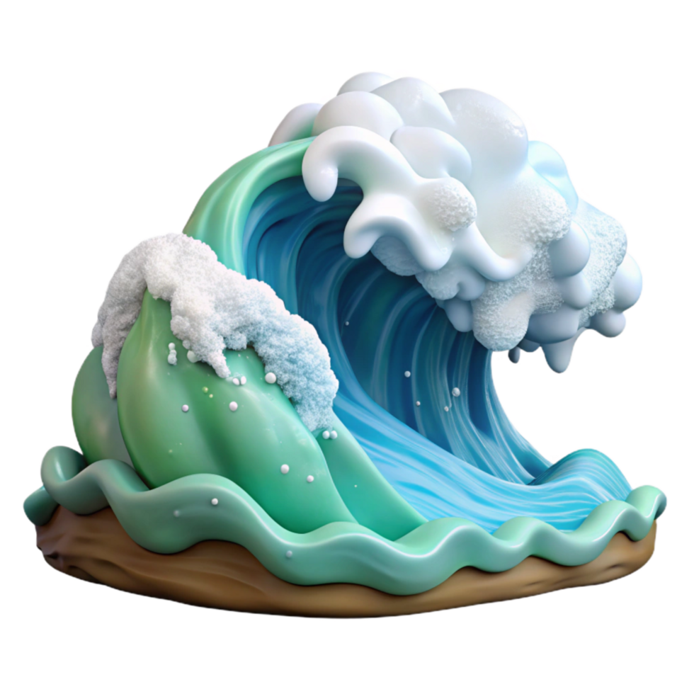 impressive artistic Ocean Waves Crashing on Shore Transparent Background premium png