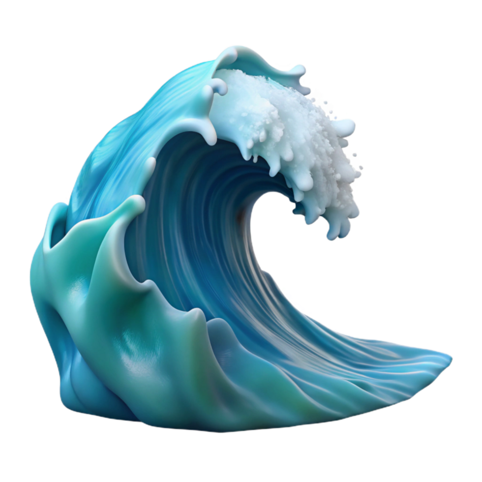 vibrant rustic Ocean Waves Crashing Side Angle Isolated png
