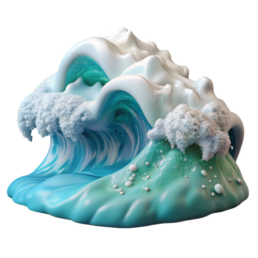 stunning traditional Ocean Waves Crashing on Shore Transparent Background png