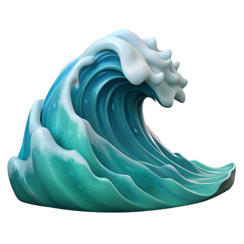 stunning creative Ocean Waves Crashing Side Angle Isolated professional png