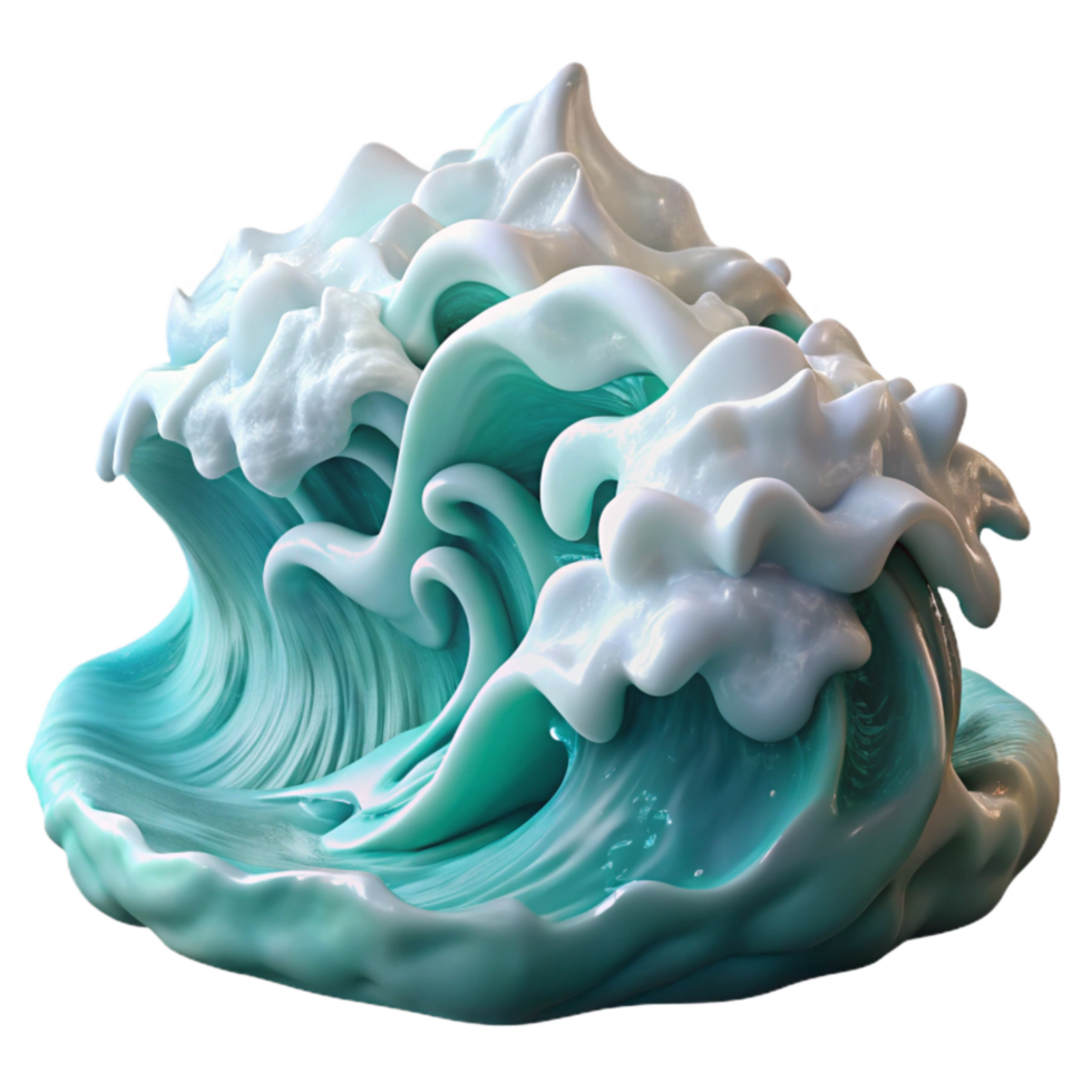 serene rustic Ocean Waves Crashing White Foam Isolated premium png