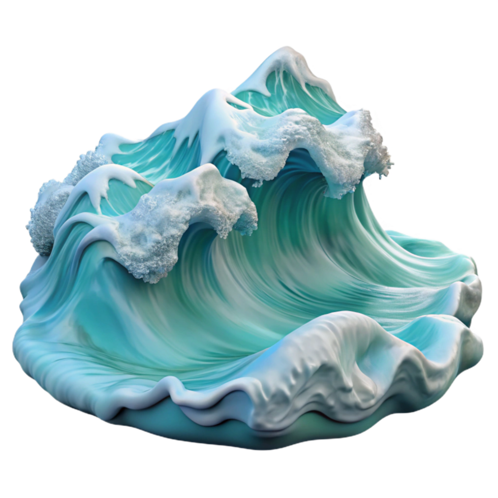 dramatic minimalist Ocean Waves Crashing View Transparent Background png