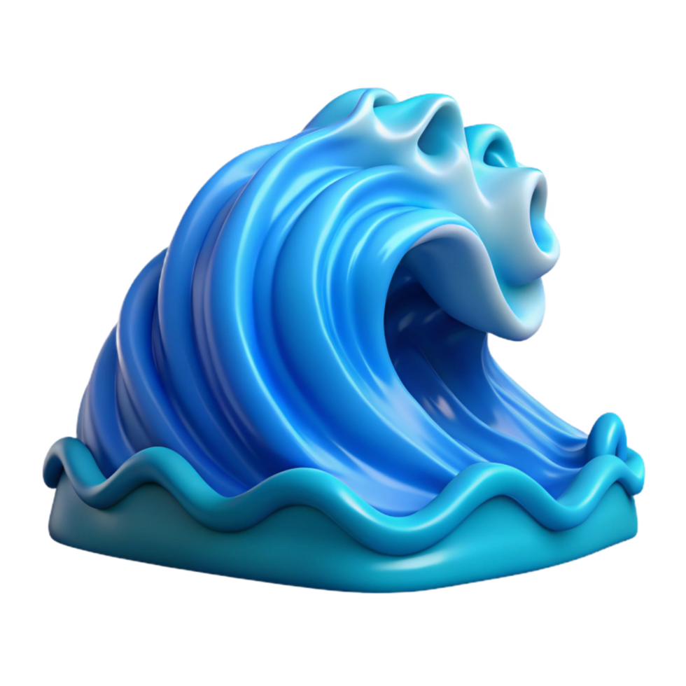 vibrant artistic Ocean Waves Rolling Motion Blue Water Transparent Background exclusive png