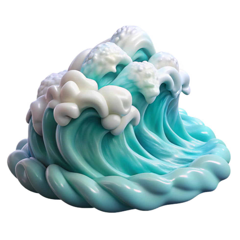 stunning creative Ocean Waves Isolated with White Foam high resolution png