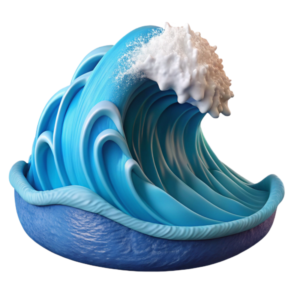 vibrant abstract Ocean Waves Rolling Surf Blue Water Texture Transparent Background genuine png