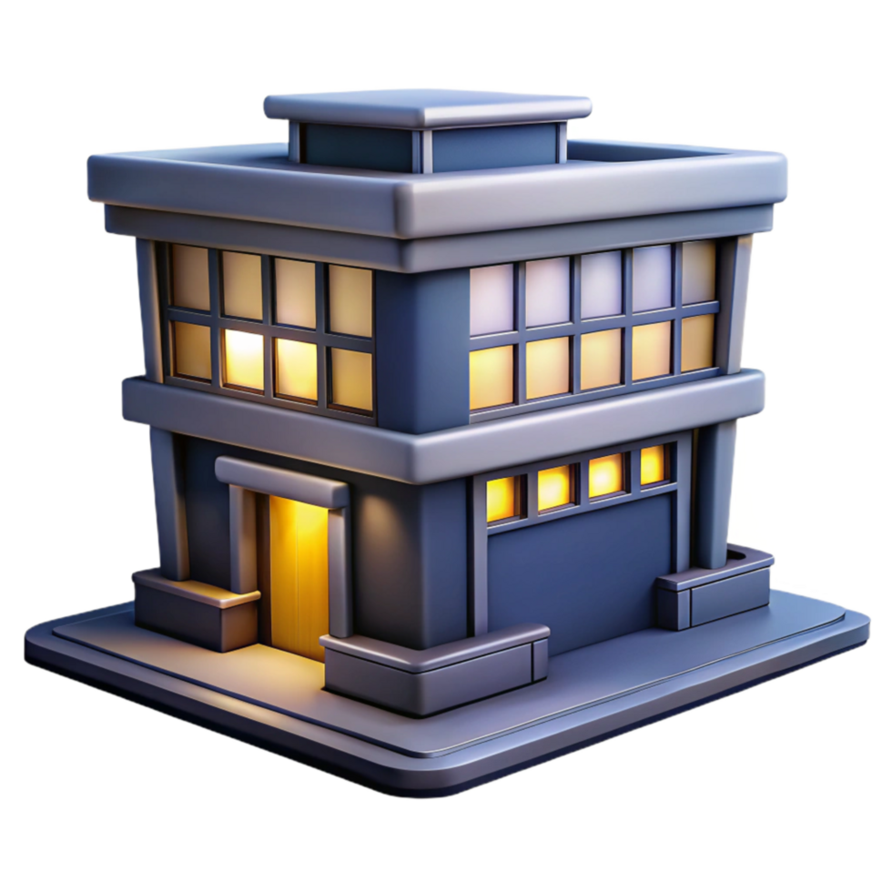 wonderful creative Office Building at Night Isolated Element authentic png