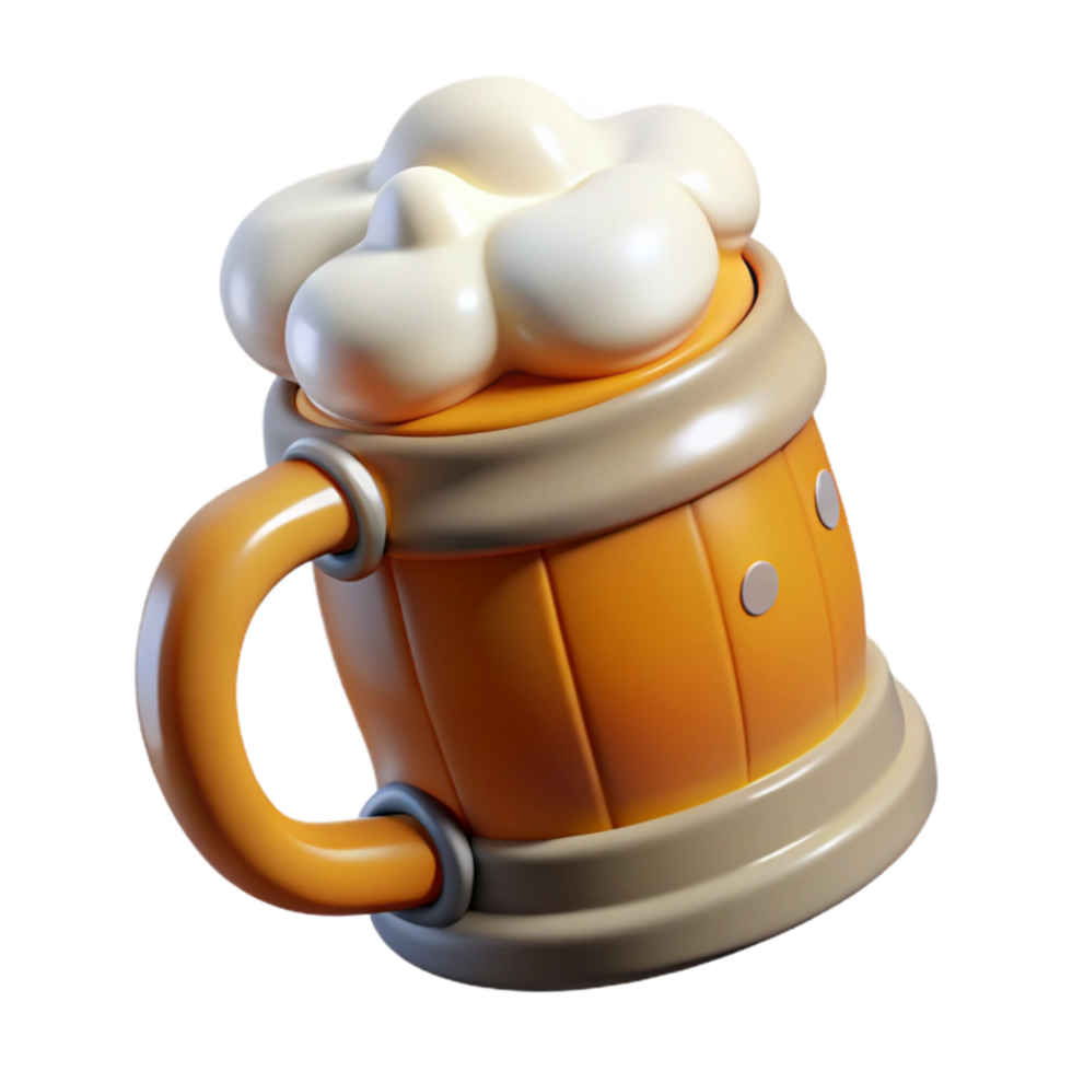 wonderful contemporary Oktoberfest Beer Stein Frothy Head Transparent authentic png