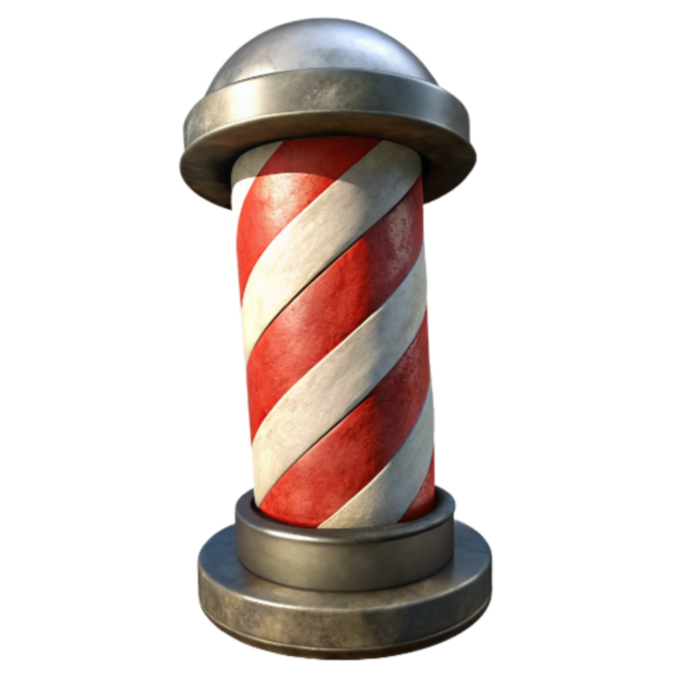 impressive contemporary Old Barber Pole Red and White Stripes Cutout Image genuine png