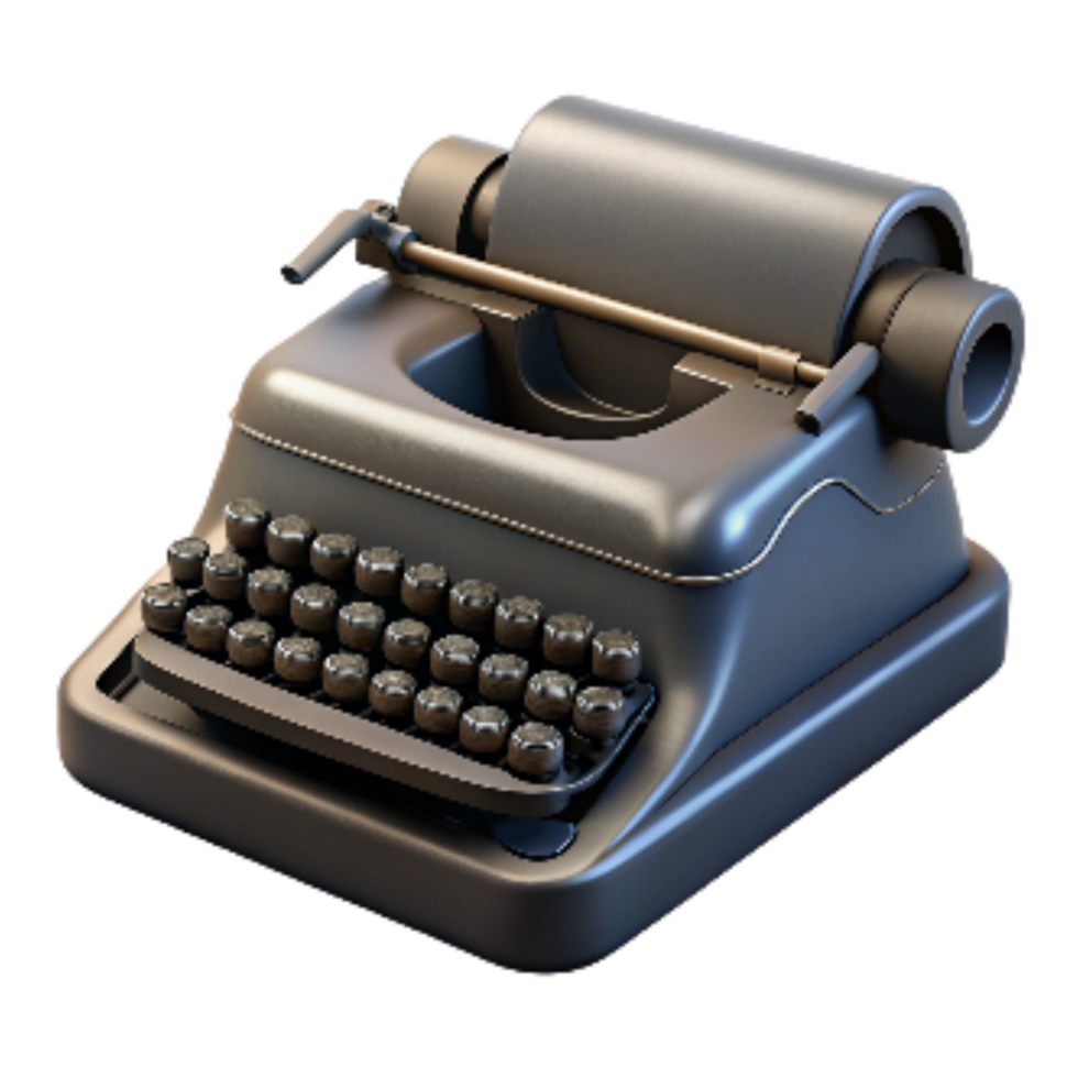 beautiful rustic Old Fashioned Typewriter with Black Keys Isolated premium png
