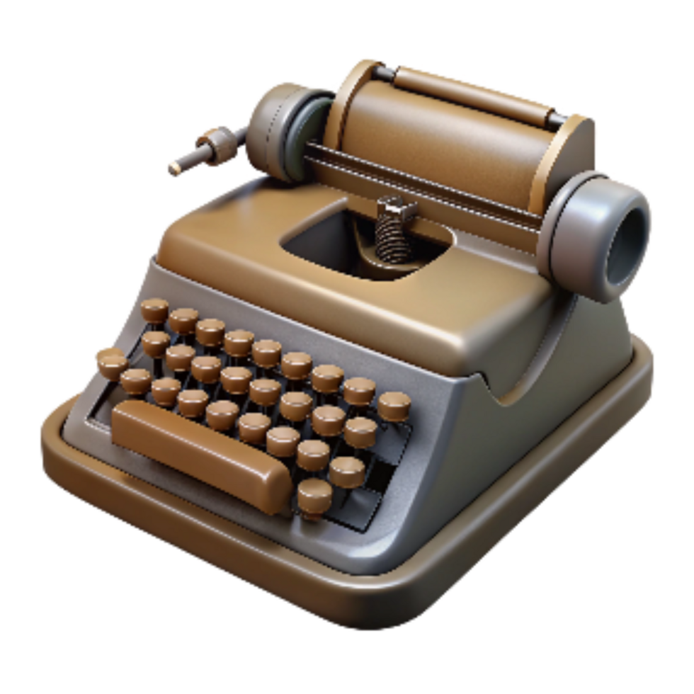 stunning traditional Old Fashioned Typewriter with Black Keys Isolated exclusive png
