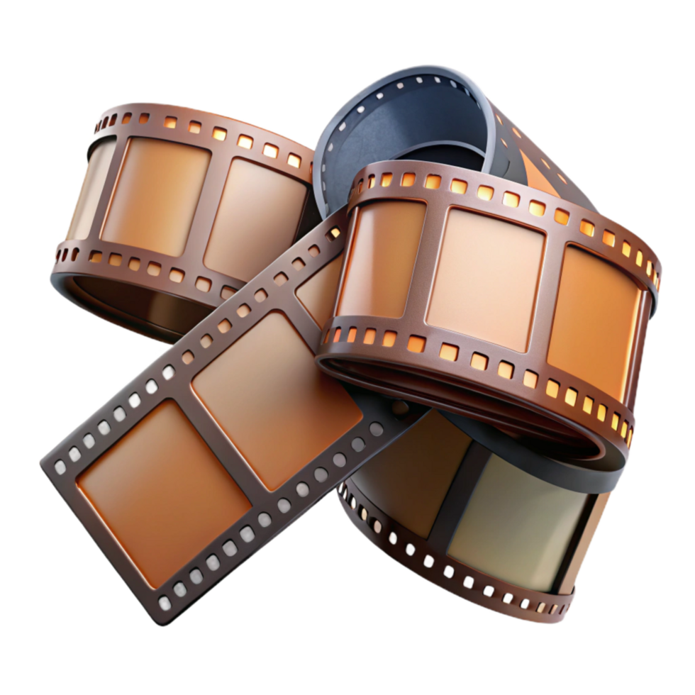 stunning traditional Old Filmstrip with Movie Frames Cutout Image authentic png