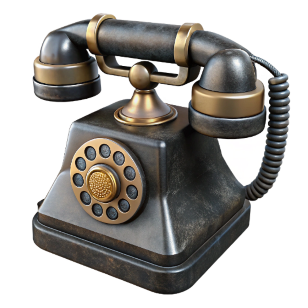 extraordinary artistic Old Fashioned Telephone Black Bakelite Isolated Element png