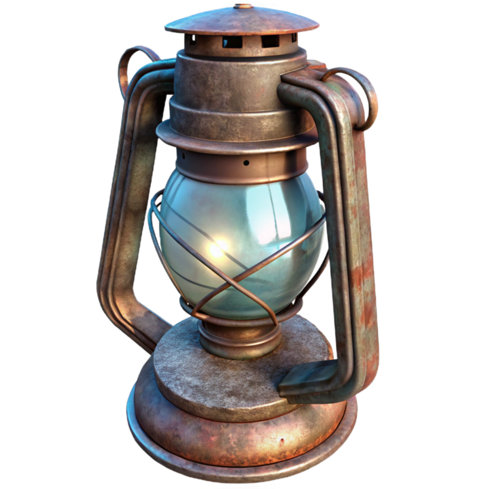 wonderful modern Old Kerosene Lamp Glass and Metal Transparent Background original png