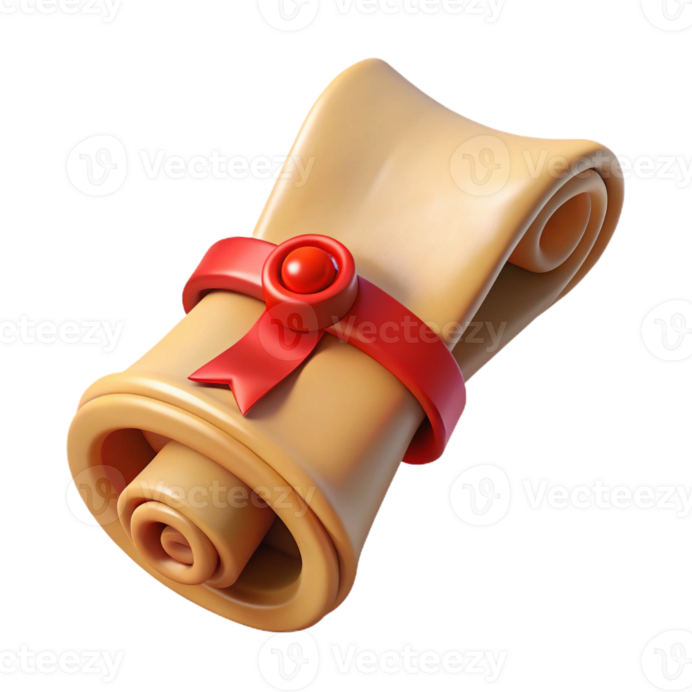 extraordinary rustic Old Scroll with Ribbon Tie Isolated Element authentic png