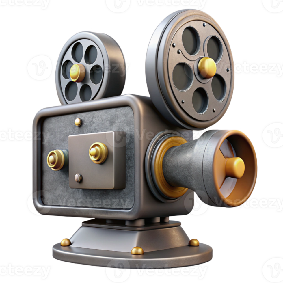 stunning contemporary Old Movie Projector Side View Isolated professional png