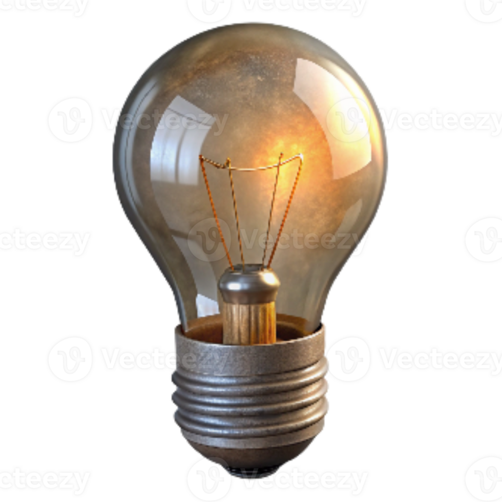 serene classic Old Style Light Bulb with Filament Transparent Background high quality png