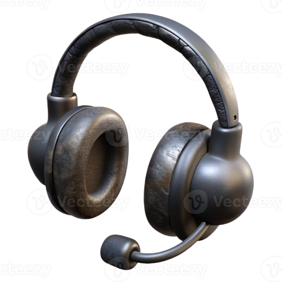 vibrant artistic Old Telephone Operator Headset Black Color Isolated Element professional png