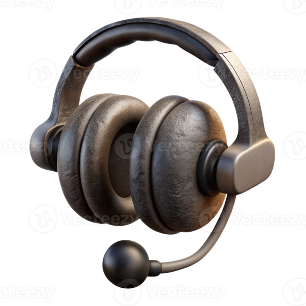elegant contemporary Old Telephone Operator Headset Black Color Isolated Element high quality png