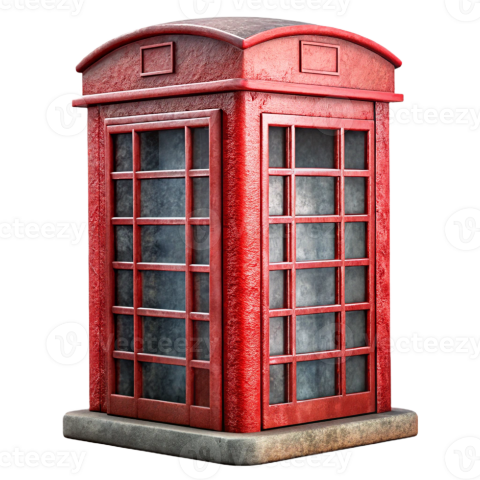 stunning contemporary Old Telephone Booth Red Color Cutout Image png