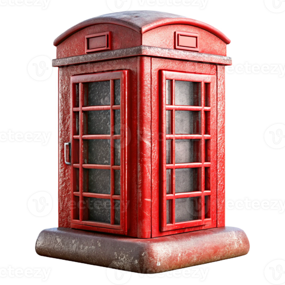 wonderful creative Old Telephone Booth Red Color Cutout Image premium png
