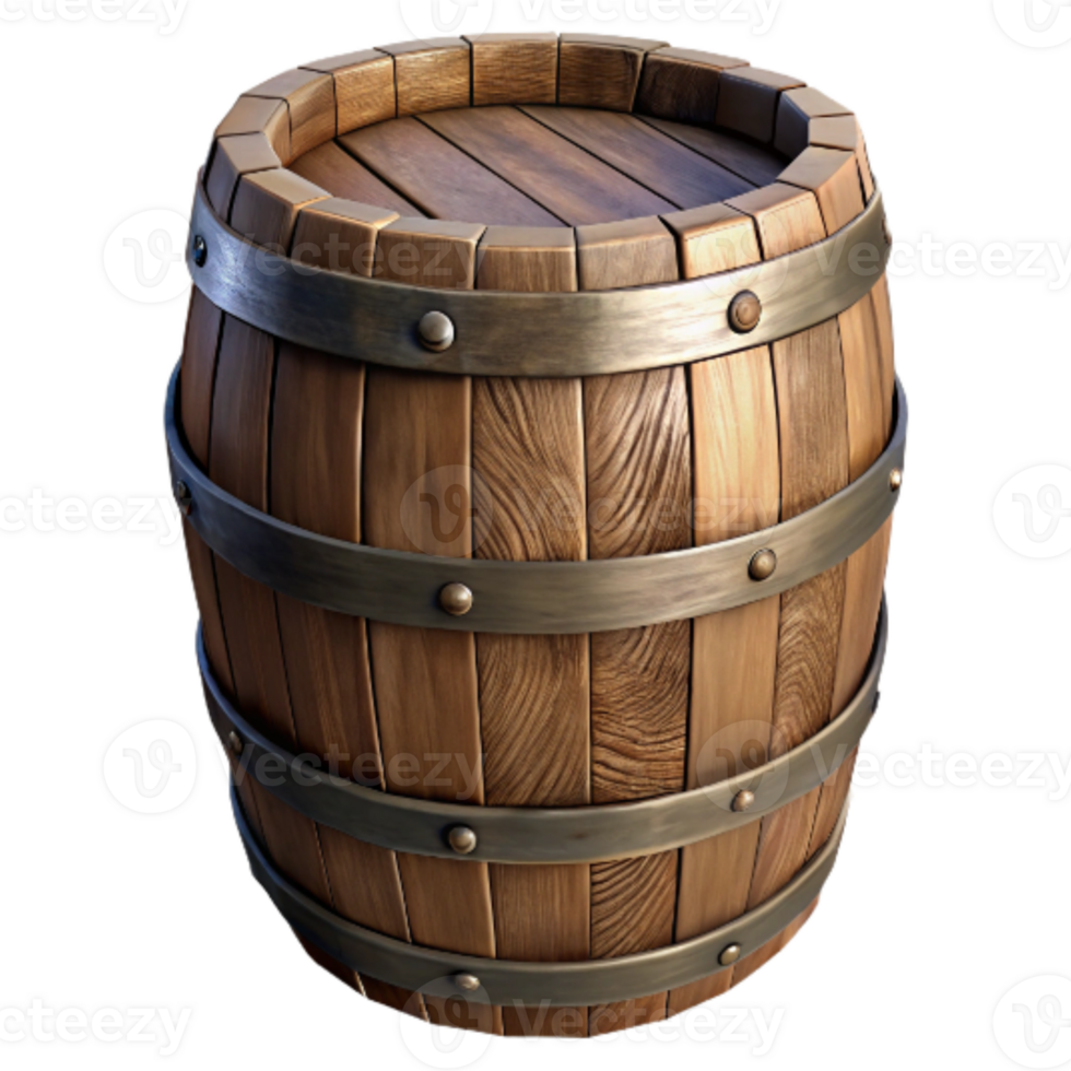 wonderful traditional Old Wooden Barrel Rustic Style Transparent Background high resolution png