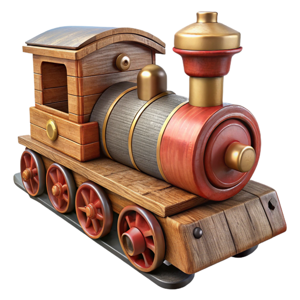 extraordinary classic Old Wooden Toy Train Engine Transparent Background exclusive png