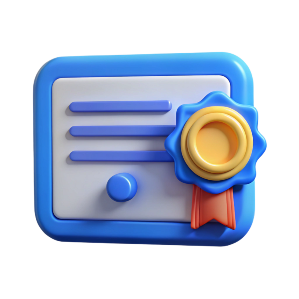 stunning creative Online Course Certificate with Gold Seal Cutout professional png