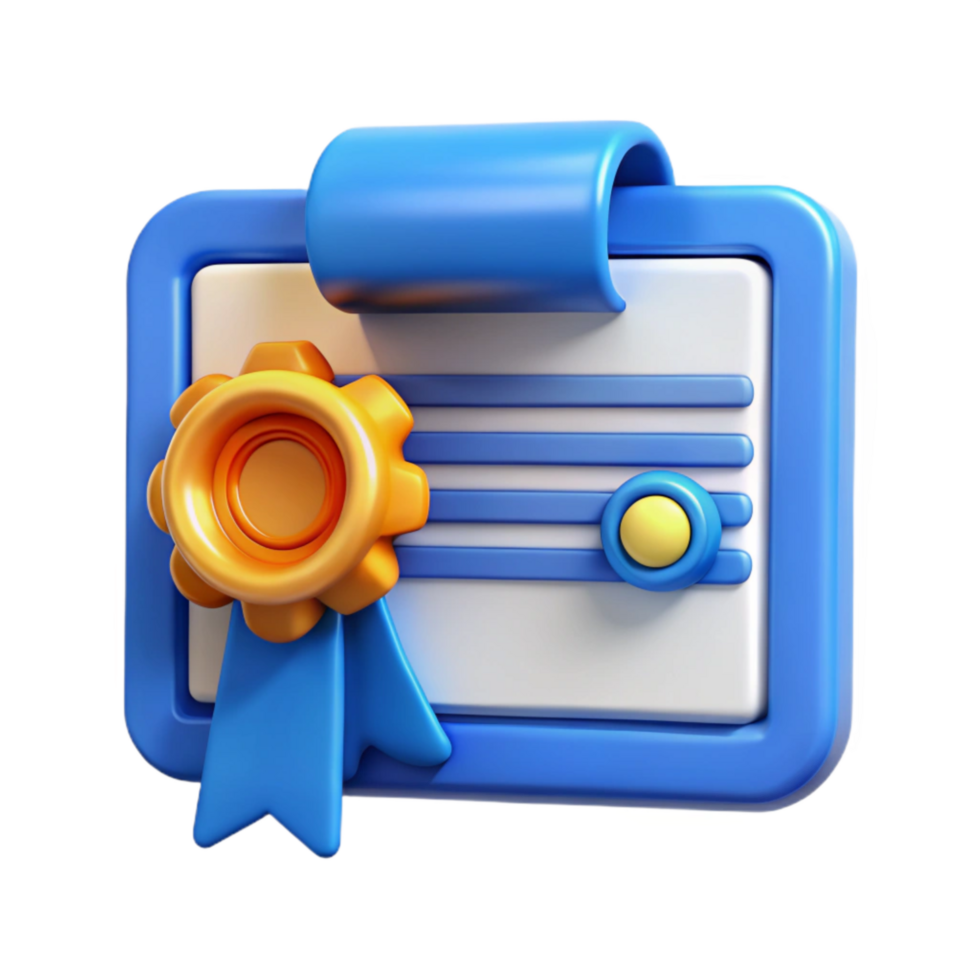 extraordinary modern Online Course Certificate with Gold Seal Cutout detailed png