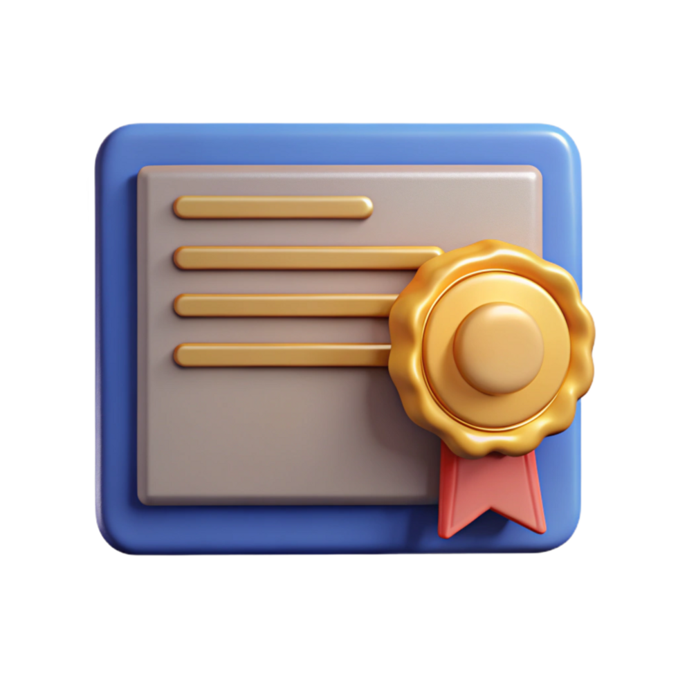 impressive rustic Online Course Certificate with Gold Seal Cutout high resolution png