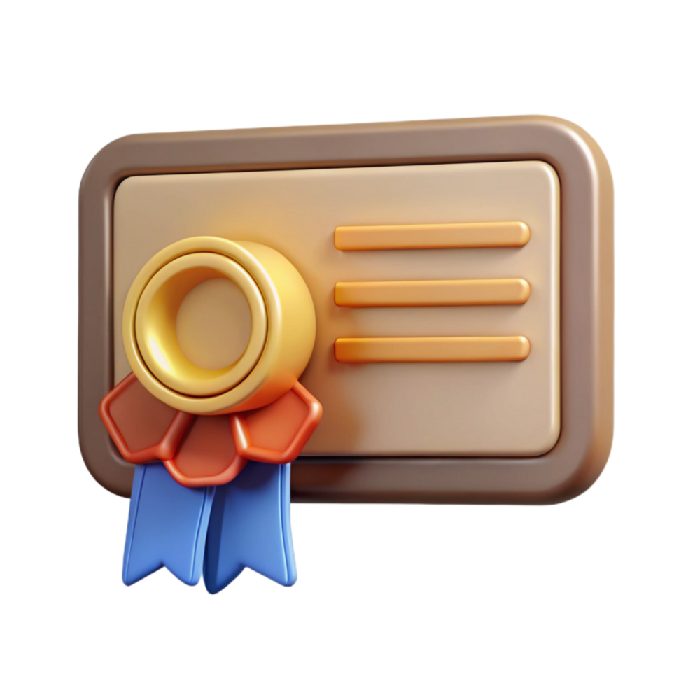 extraordinary vintage Online Course Certificate with Gold Seal Cutout png