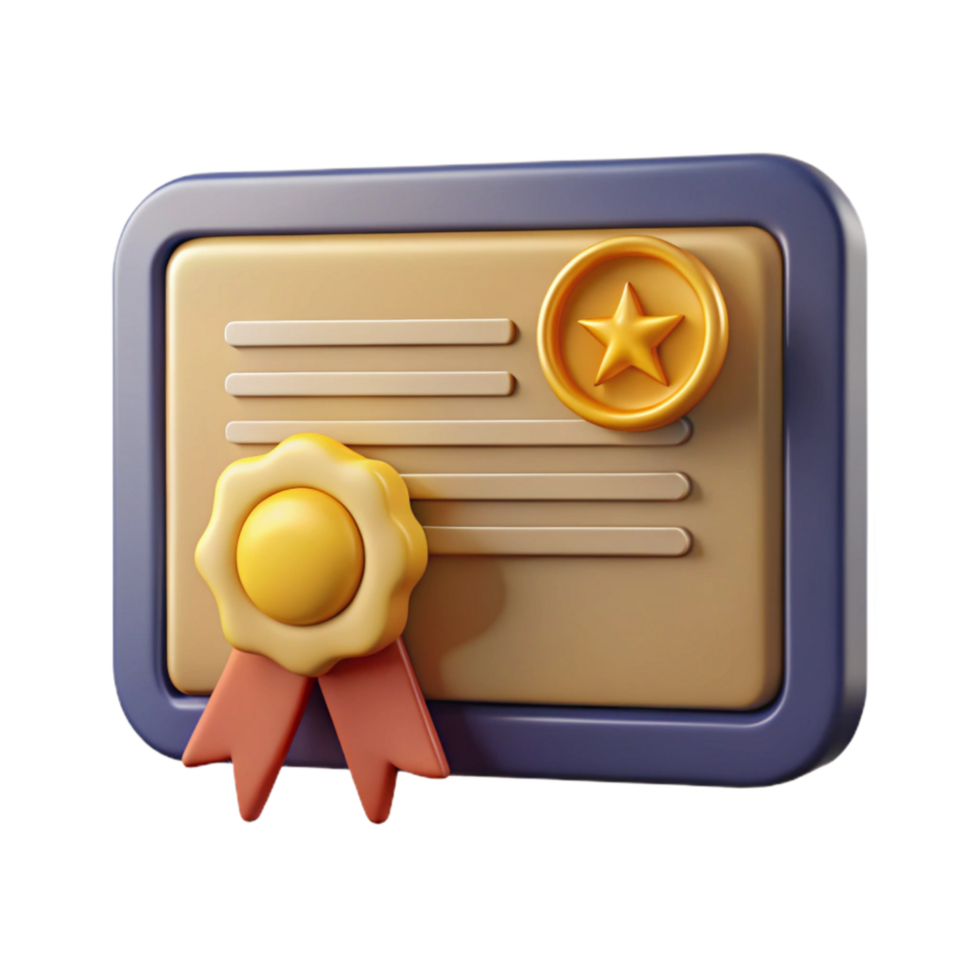 extraordinary modern Online Course Certificate with Gold Seal Cutout premium png