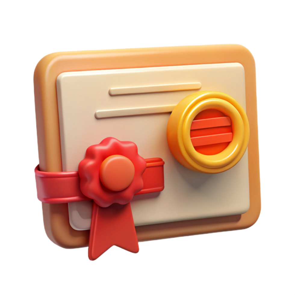 impressive minimalist Online Course Certificate with Gold Seal Cutout authentic png