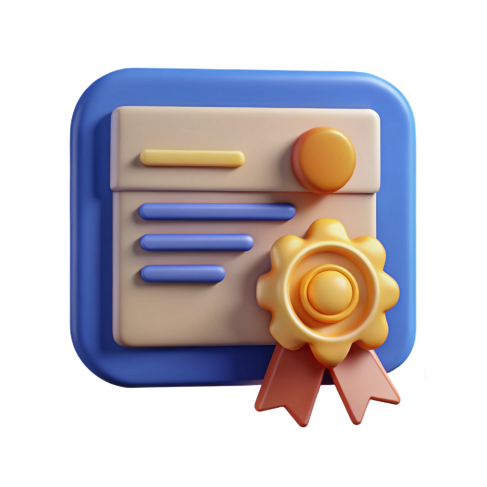 stunning contemporary Online Course Certificate with Gold Seal Cutout high resolution png